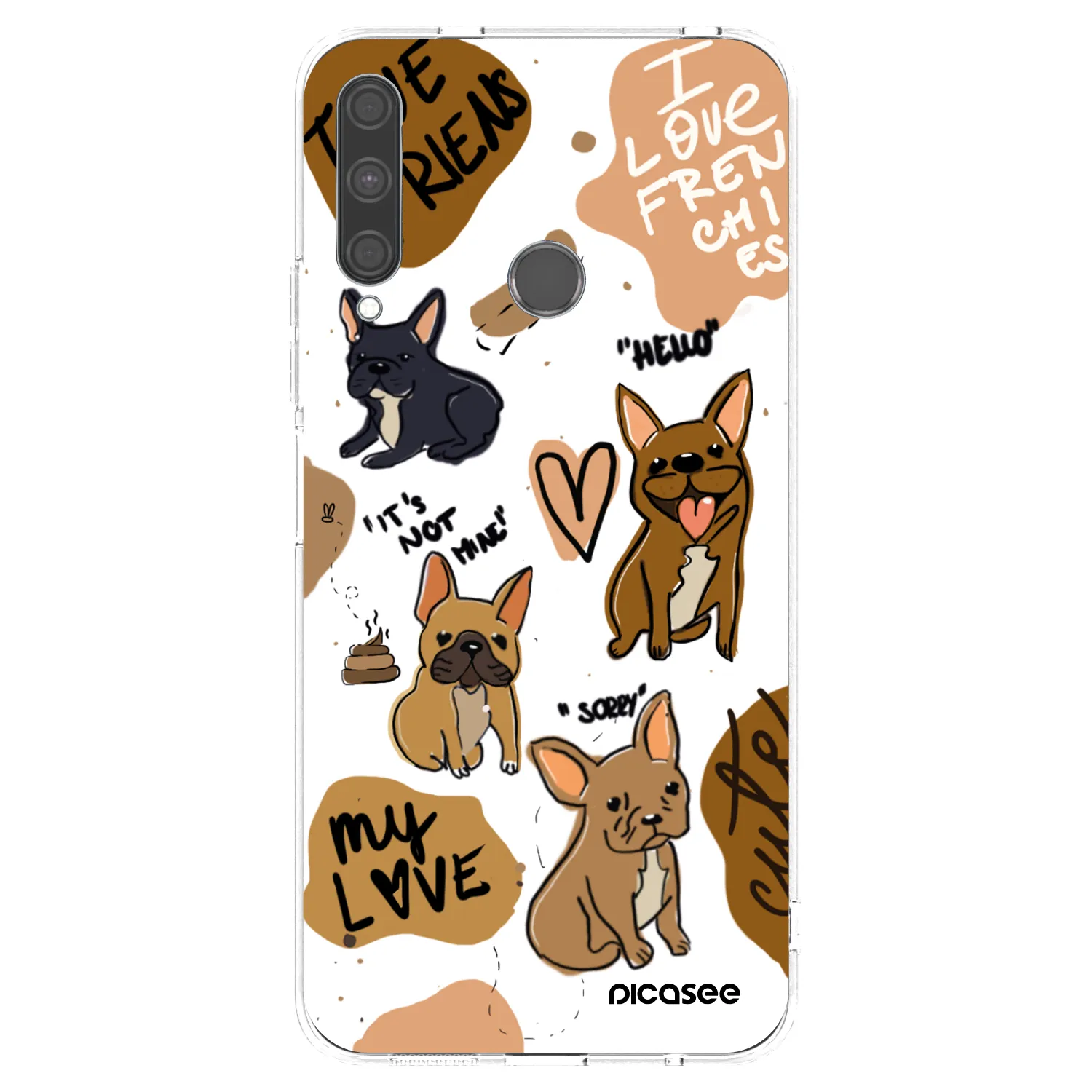 Picasee átlátszó szilikon tok az alábbi mobiltelefonokra Huawei P40 Lite E - Frenchies