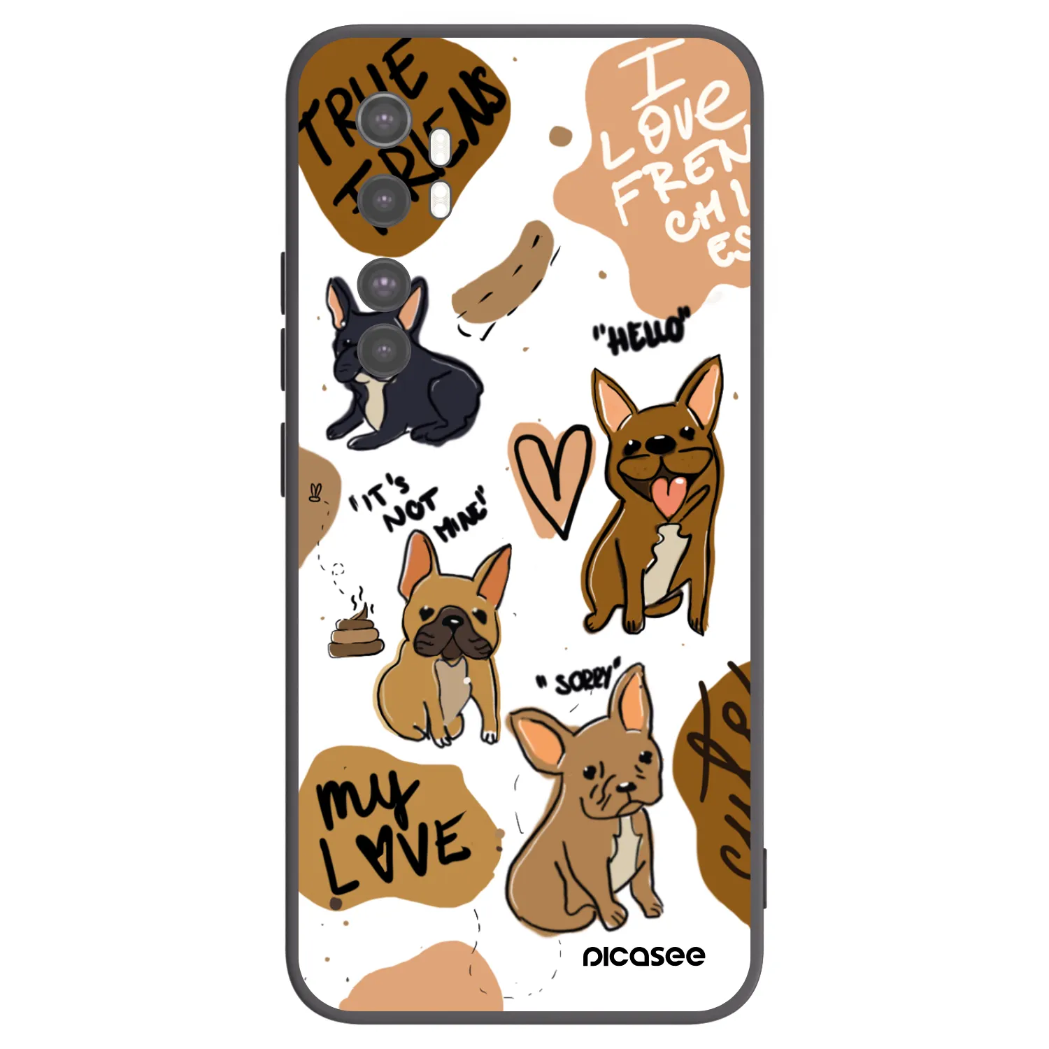 Picasee fekete szilikon tok az alábbi mobiltelefonokra Xiaomi Mi Note 10 Lite - Frenchies