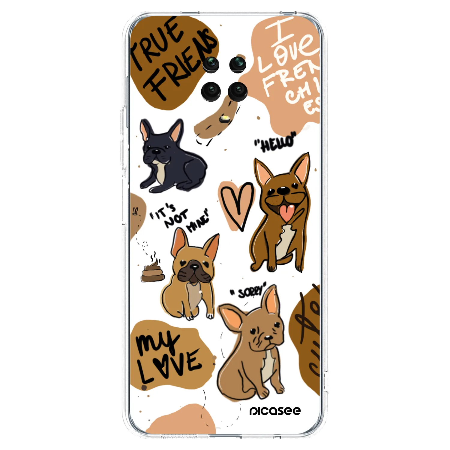 Picasee átlátszó szilikon tok az alábbi mobiltelefonokra Xiaomi Redmi Note 9S - Frenchies