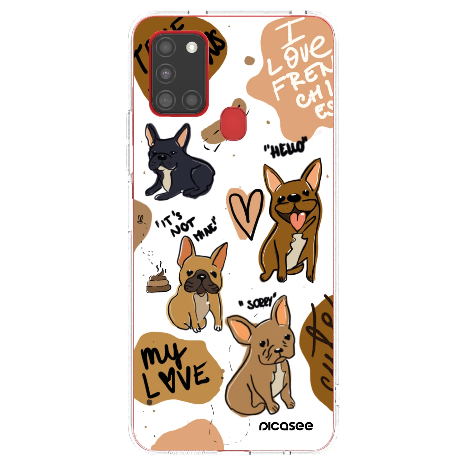 Picasee átlátszó szilikon tok az alábbi mobiltelefonokra Samsung Galaxy A21s - Frenchies