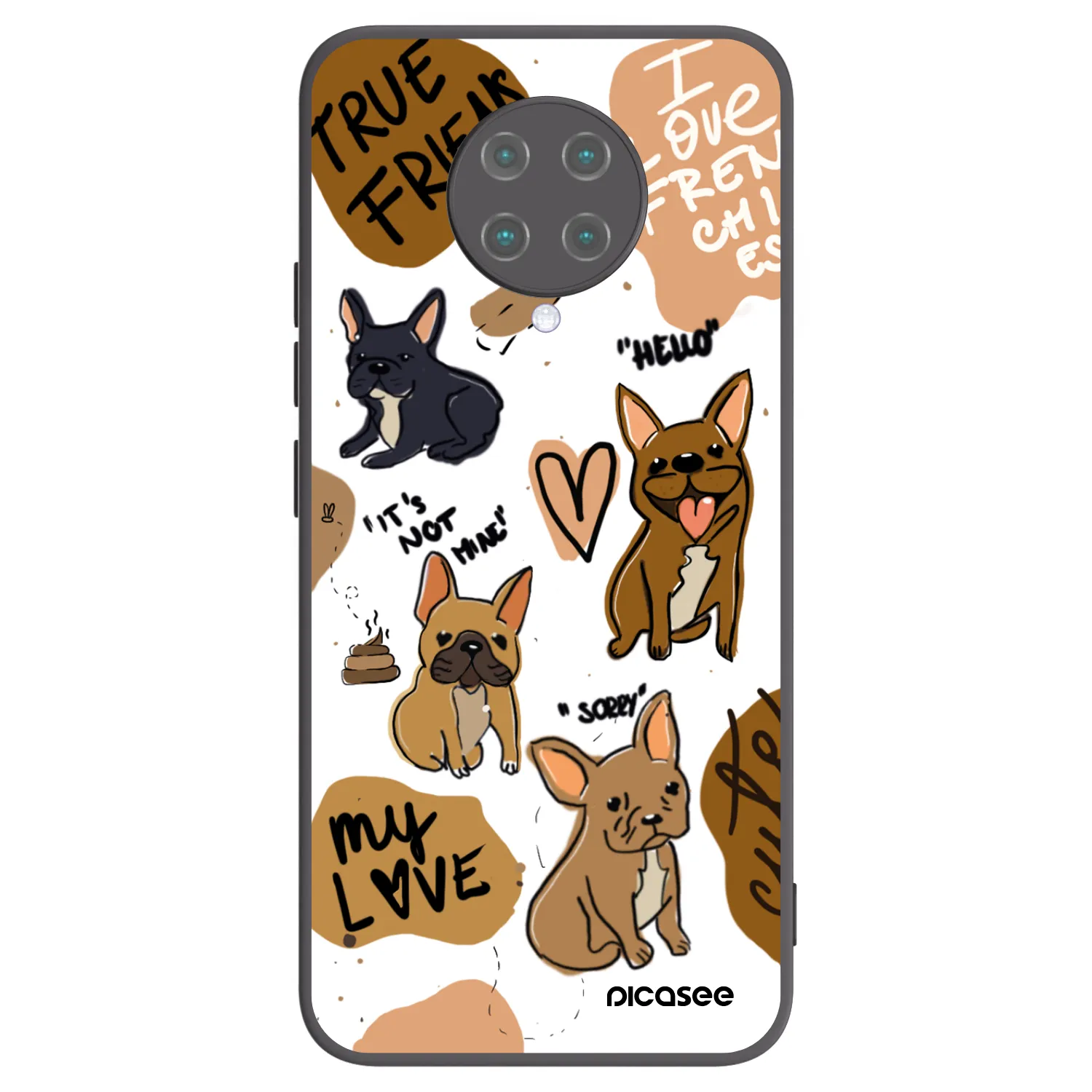 Picasee fekete szilikon tok az alábbi mobiltelefonokra Xiaomi Poco F2 Pro - Frenchies