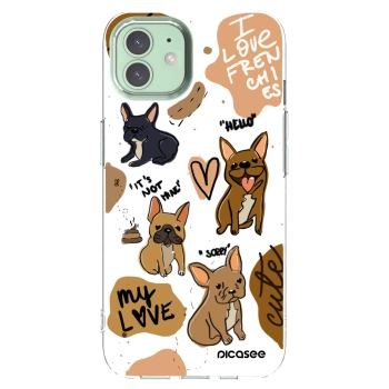 Picasee átlátszó szilikon tok az alábbi mobiltelefonokra Apple iPhone 12 - Frenchies