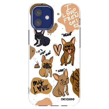 Picasee átlátszó szilikon tok az alábbi mobiltelefonokra Apple iPhone 12 mini - Frenchies