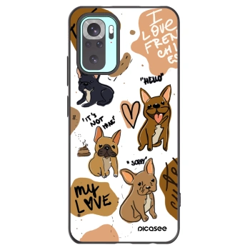 Picasee fekete szilikon tok az alábbi mobiltelefonokra Xiaomi Redmi Note 10 Pro - Frenchies