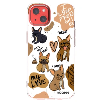 Picasee átlátszó szilikon tok az alábbi mobiltelefonokra Apple iPhone 13 - Frenchies