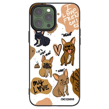 Picasee fekete szilikon tok az alábbi mobiltelefonokra Apple iPhone 13 Pro Max - Frenchies