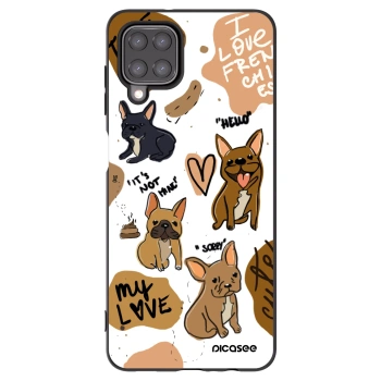 Picasee fekete szilikon tok az alábbi mobiltelefonokra Samsung Galaxy M12 M127F - Frenchies