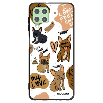 Picasee fekete szilikon tok az alábbi mobiltelefonokra Samsung Galaxy A22 A225F 4G - Frenchies