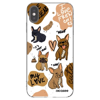 Picasee átlátszó szilikon tok az alábbi mobiltelefonokra Apple iPhone XS Max - Frenchies