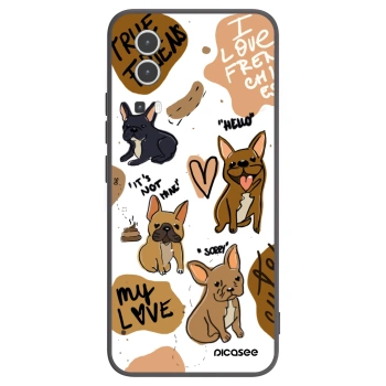 Picasee fekete szilikon tok az alábbi mobiltelefonokra Vivo Y72 5G - Frenchies