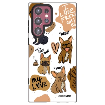 Picasee fekete szilikon tok az alábbi mobiltelefonokra Samsung Galaxy S22 Ultra 5G - Frenchies