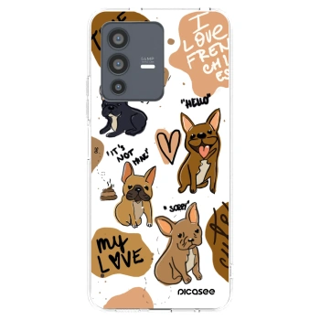Picasee átlátszó szilikon tok az alábbi mobiltelefonokra Vivo V23 5G - Frenchies
