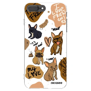 Picasee átlátszó szilikon tok az alábbi mobiltelefonokra Apple iPhone 8 Plus - Frenchies