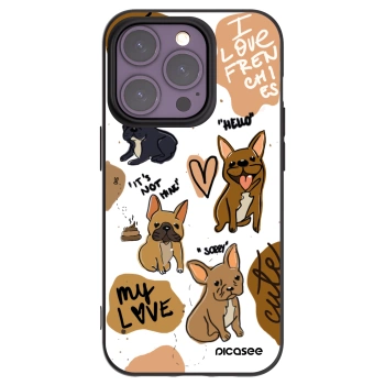 Picasee fekete szilikon tok az alábbi mobiltelefonokra Apple iPhone 14 Pro - Frenchies