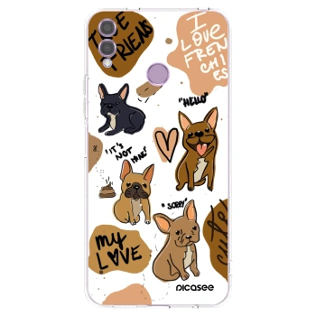 Picasee átlátszó szilikon tok az alábbi mobiltelefonokra Honor 8X - Frenchies