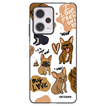 Picasee fekete szilikon tok az alábbi mobiltelefonokra Xiaomi Redmi Note 12 Pro+ 5G - Frenchies