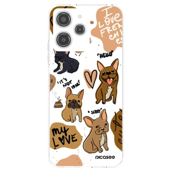 Picasee átlátszó szilikon tok az alábbi mobiltelefonokra Xiaomi Redmi 12 4G - Frenchies