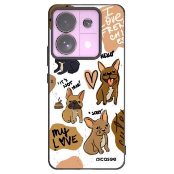 Picasee fekete szilikon tok az alábbi mobiltelefonokra Xiaomi Redmi Note 13 Pro 5G - Frenchies