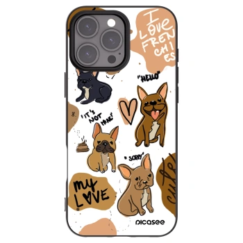 Picasee fekete szilikon tok az alábbi mobiltelefonokra Apple iPhone 16 Pro Max - Frenchies