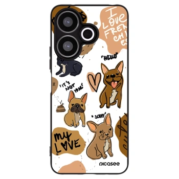 Picasee fekete szilikon tok az alábbi mobiltelefonokra Xiaomi Redmi 13 4G - Frenchies