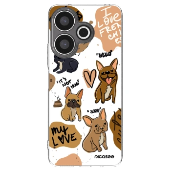 Picasee átlátszó szilikon tok az alábbi mobiltelefonokra Xiaomi Redmi 13 4G - Frenchies