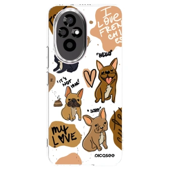 Picasee átlátszó szilikon tok az alábbi mobiltelefonokra Honor 200 5G - Frenchies