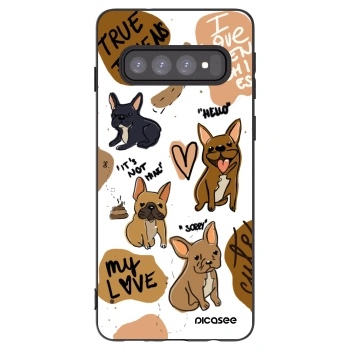 Picasee fekete szilikon tok az alábbi mobiltelefonokra Samsung Galaxy S10 G973 - Frenchies