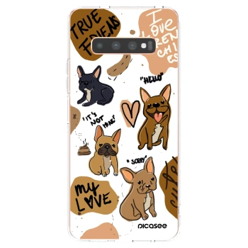 Picasee átlátszó szilikon tok az alábbi mobiltelefonokra Samsung Galaxy S10 Plus G975 - Frenchies