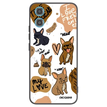 Picasee fekete szilikon tok az alábbi mobiltelefonokra Motorola Moto G34 5G - Frenchies