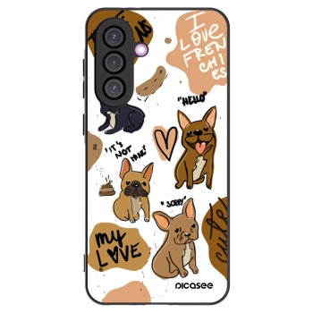 Picasee fekete szilikon tok az alábbi mobiltelefonokra Samsung Galaxy A56 5G A566B - Frenchies
