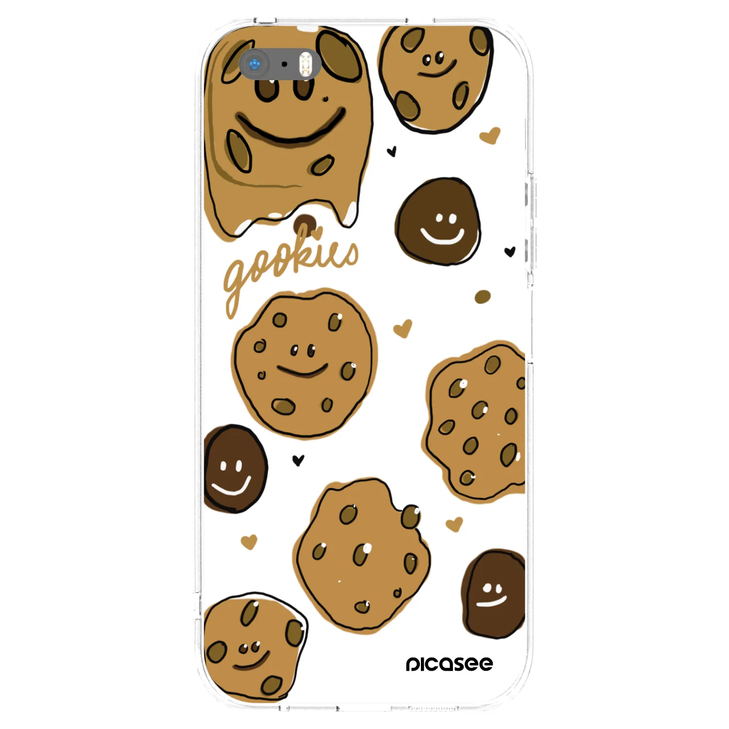 Picasee átlátszó szilikon tok az alábbi mobiltelefonokra Apple iPhone 5/5S/SE - Gookies