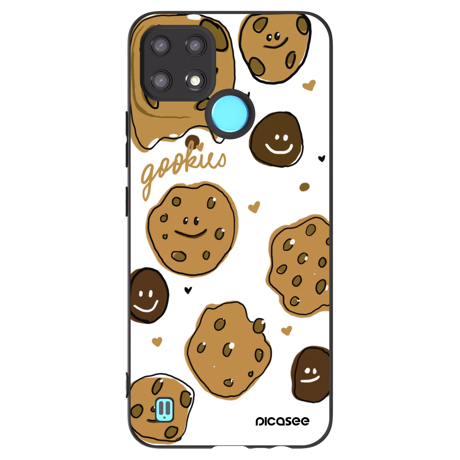 Picasee fekete szilikon tok az alábbi mobiltelefonokra Realme C21 - Gookies