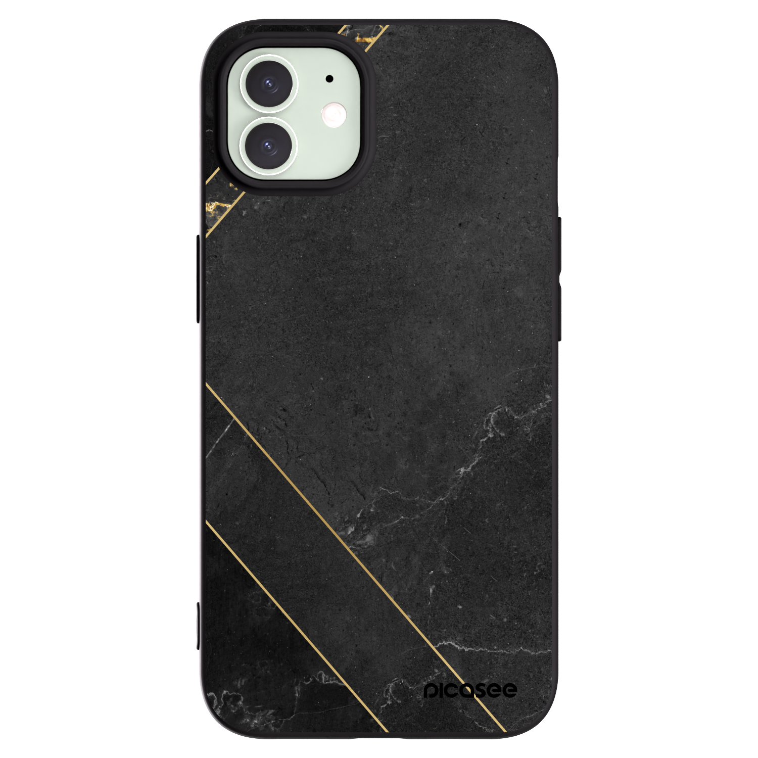 Picasee fekete szilikon tok az alábbi mobiltelefonokra Apple iPhone 12 - Black tile