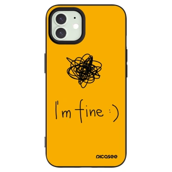 Picasee fekete szilikon tok az alábbi mobiltelefonokra Apple iPhone 12 - I am fine
