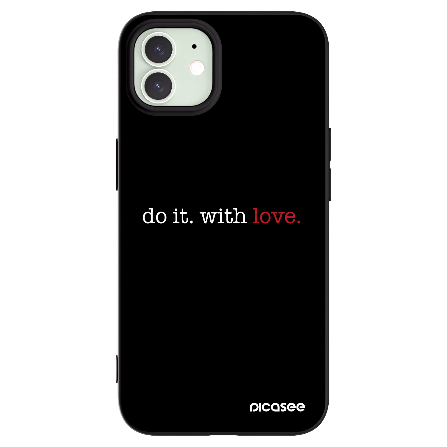 Picasee fekete szilikon tok az alábbi mobiltelefonokra Apple iPhone 12 - Do it. With love.