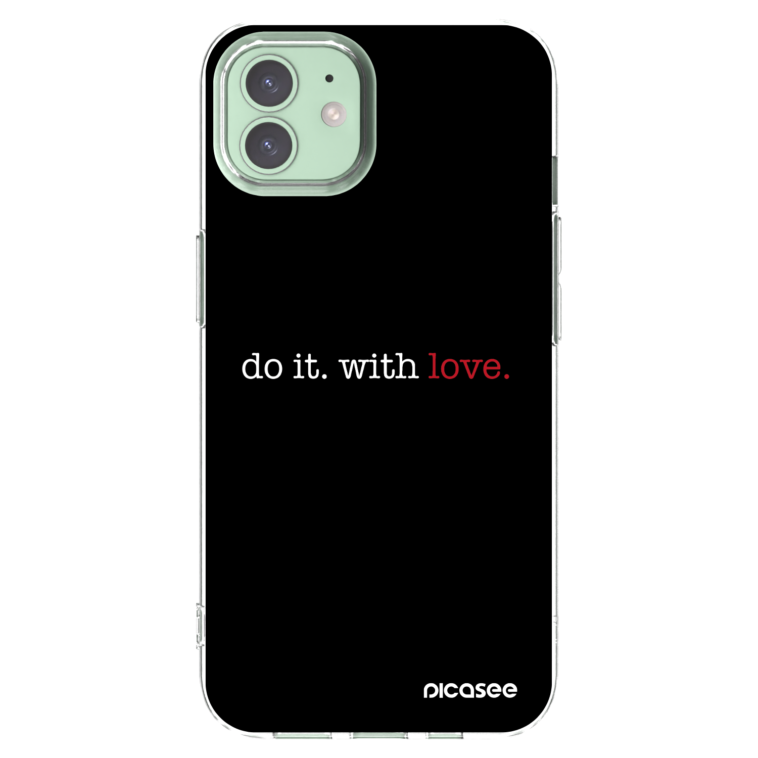 Picasee átlátszó szilikon tok az alábbi mobiltelefonokra Apple iPhone 12 - Do it. With love.