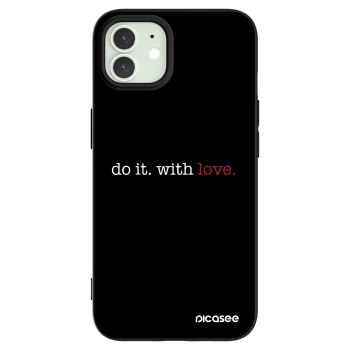 Picasee fekete szilikon tok az alábbi mobiltelefonokra Apple iPhone 12 - Do it. With love.