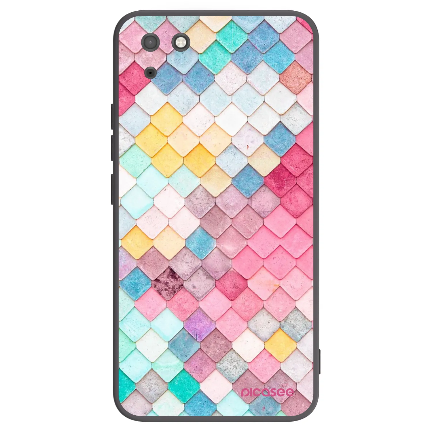 Picasee fekete szilikon tok az alábbi mobiltelefonokra Huawei Y5P - Colorful roof