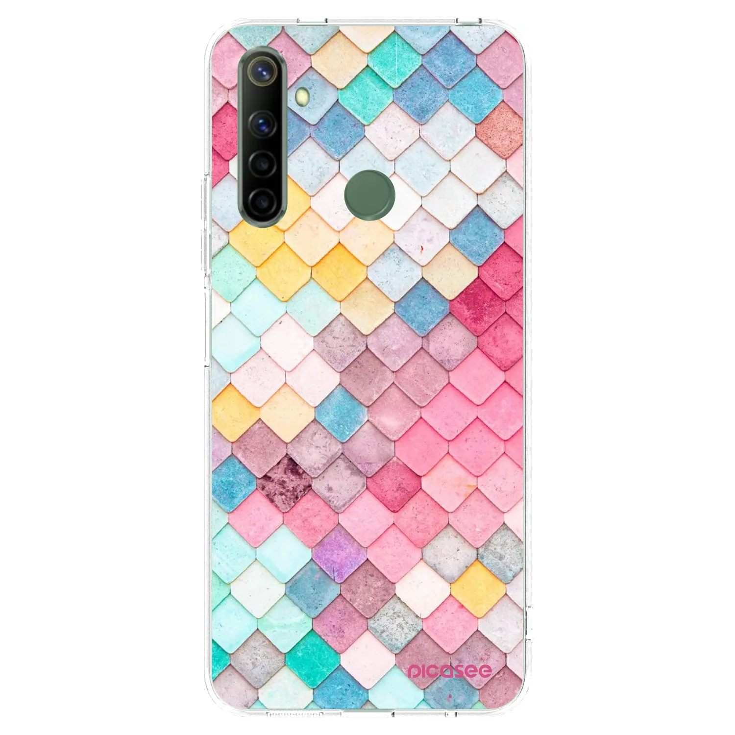 Picasee átlátszó szilikon tok az alábbi mobiltelefonokra Realme 6i - Colorful roof