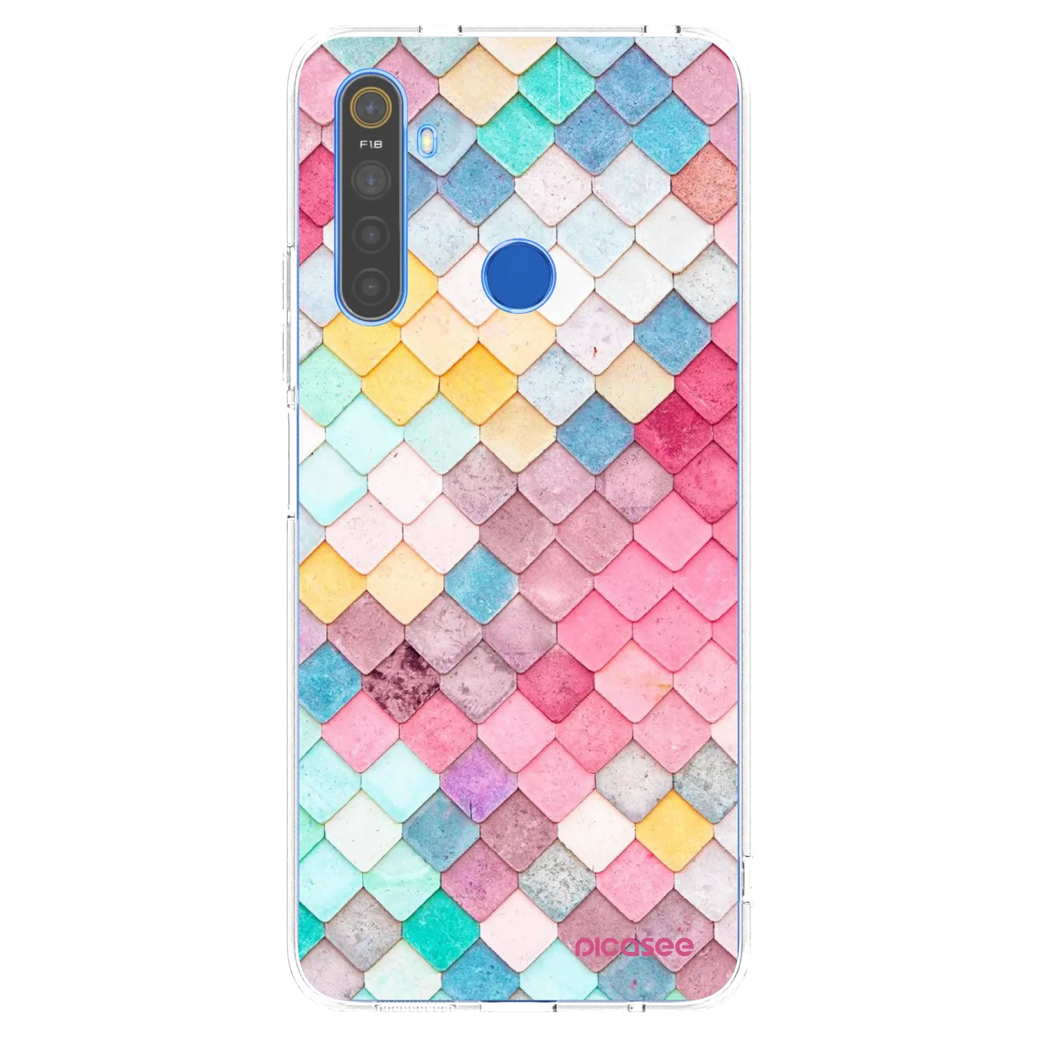 Picasee átlátszó szilikon tok az alábbi mobiltelefonokra Realme 5 - Colorful roof