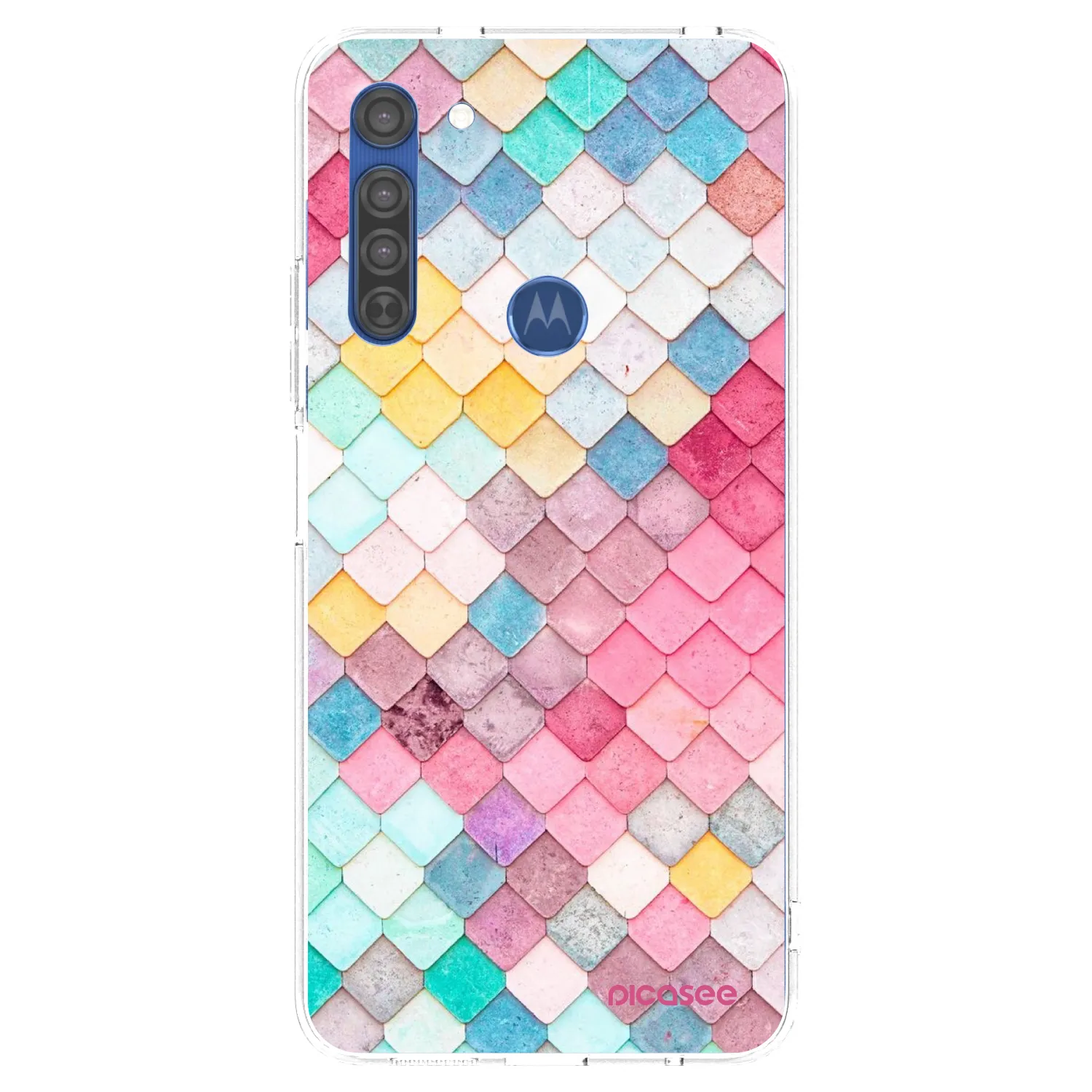 Picasee átlátszó szilikon tok az alábbi mobiltelefonokra Motorola Moto G8 - Colorful roof