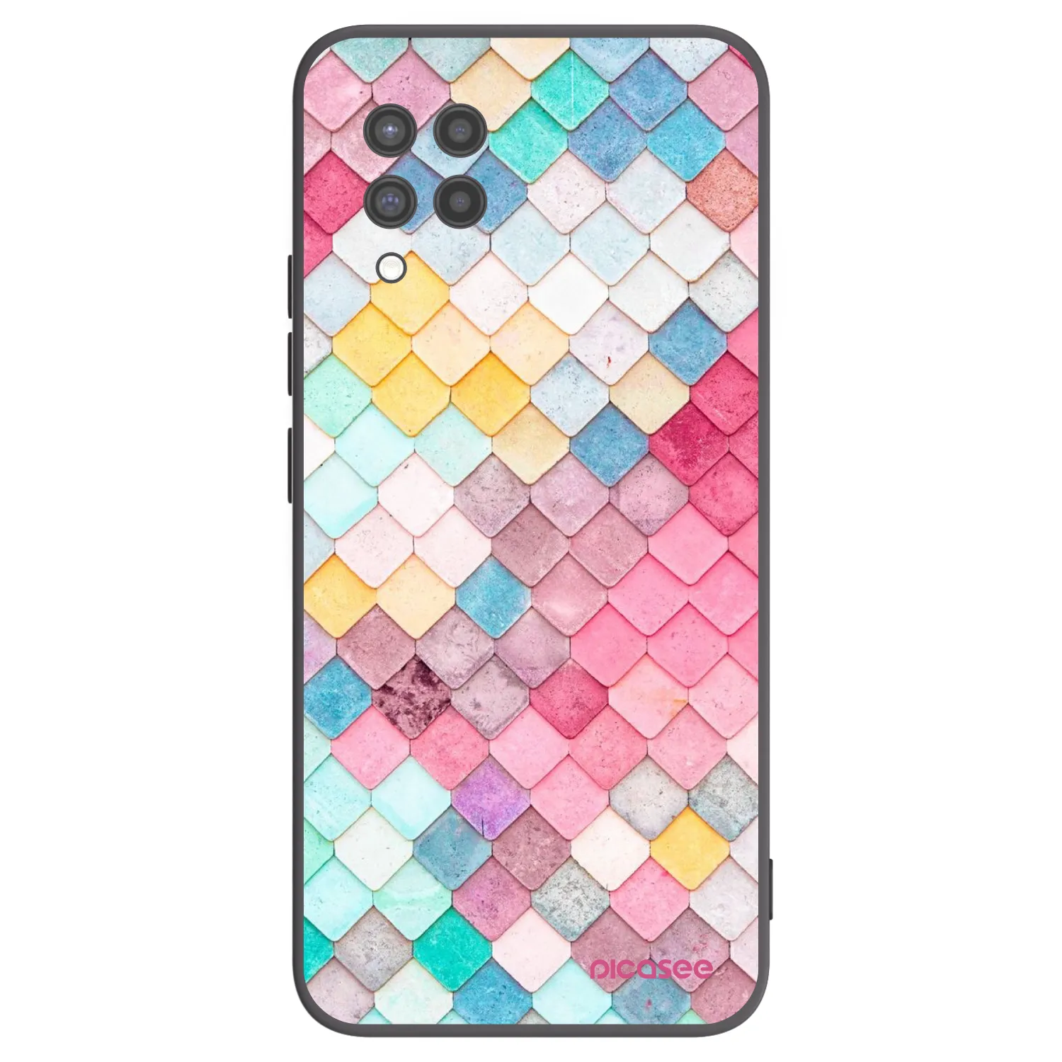 Picasee fekete szilikon tok az alábbi mobiltelefonokra Samsung Galaxy A42 A426B - Colorful roof