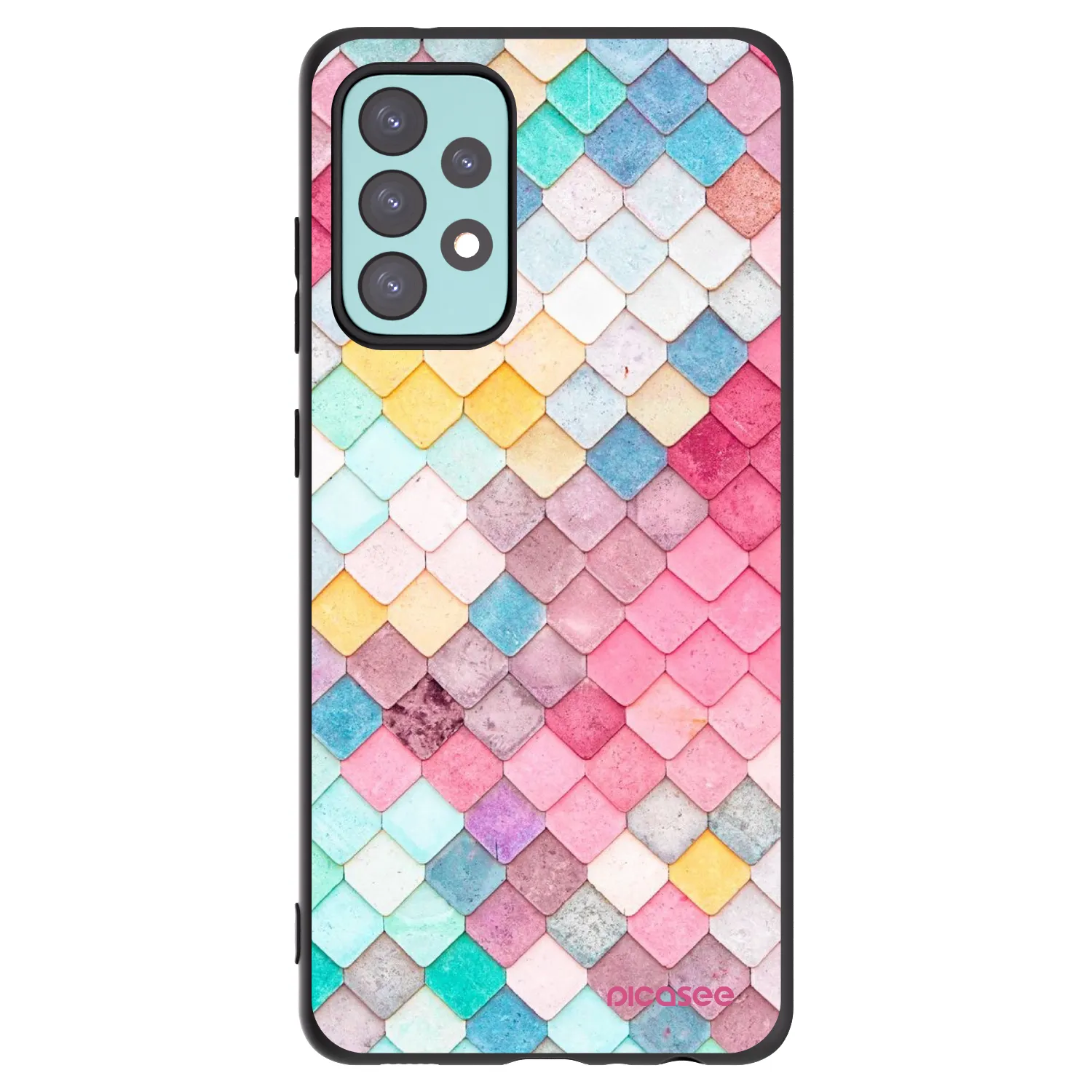 Picasee fekete szilikon tok az alábbi mobiltelefonokra Samsung Galaxy A72 A725F - Colorful roof