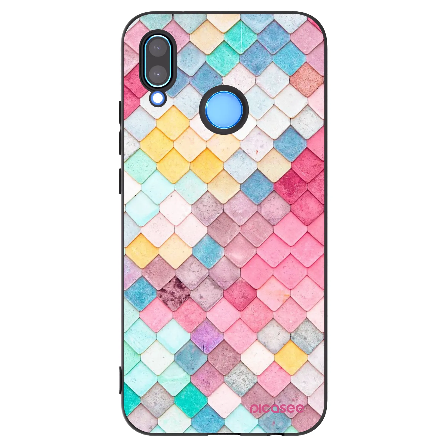 Picasee fekete szilikon tok az alábbi mobiltelefonokra Huawei P20 Lite - Colorful roof