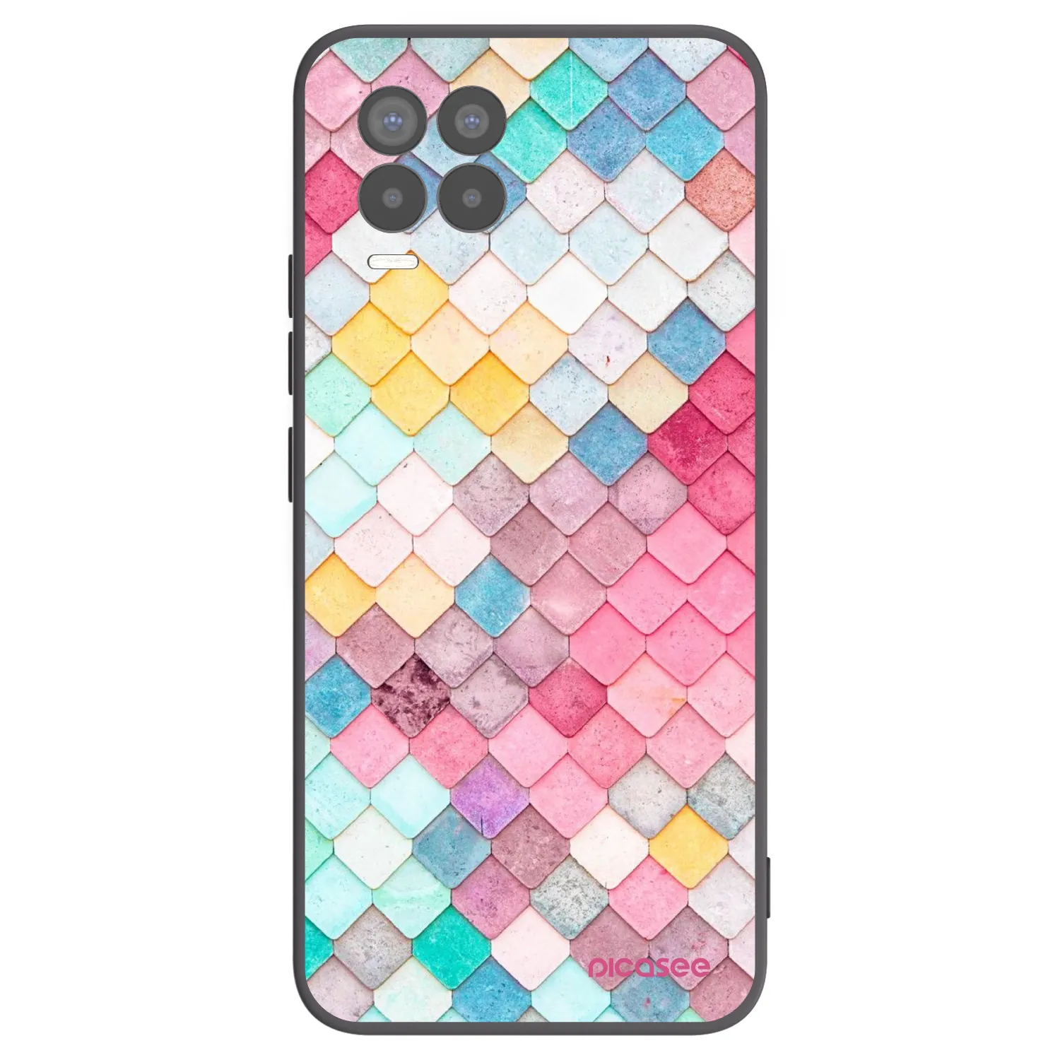 Picasee fekete szilikon tok az alábbi mobiltelefonokra Realme 8 Pro - Colorful roof