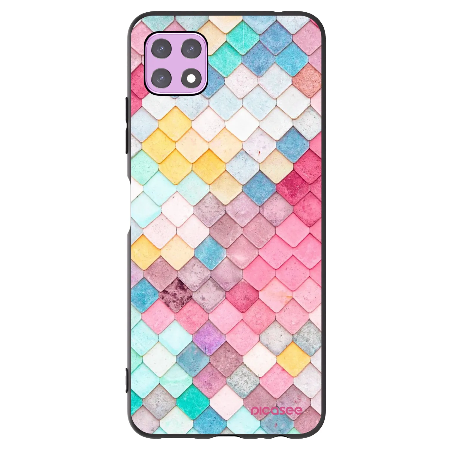 Picasee fekete szilikon tok az alábbi mobiltelefonokra Samsung Galaxy A22 A226B 5G - Colorful roof
