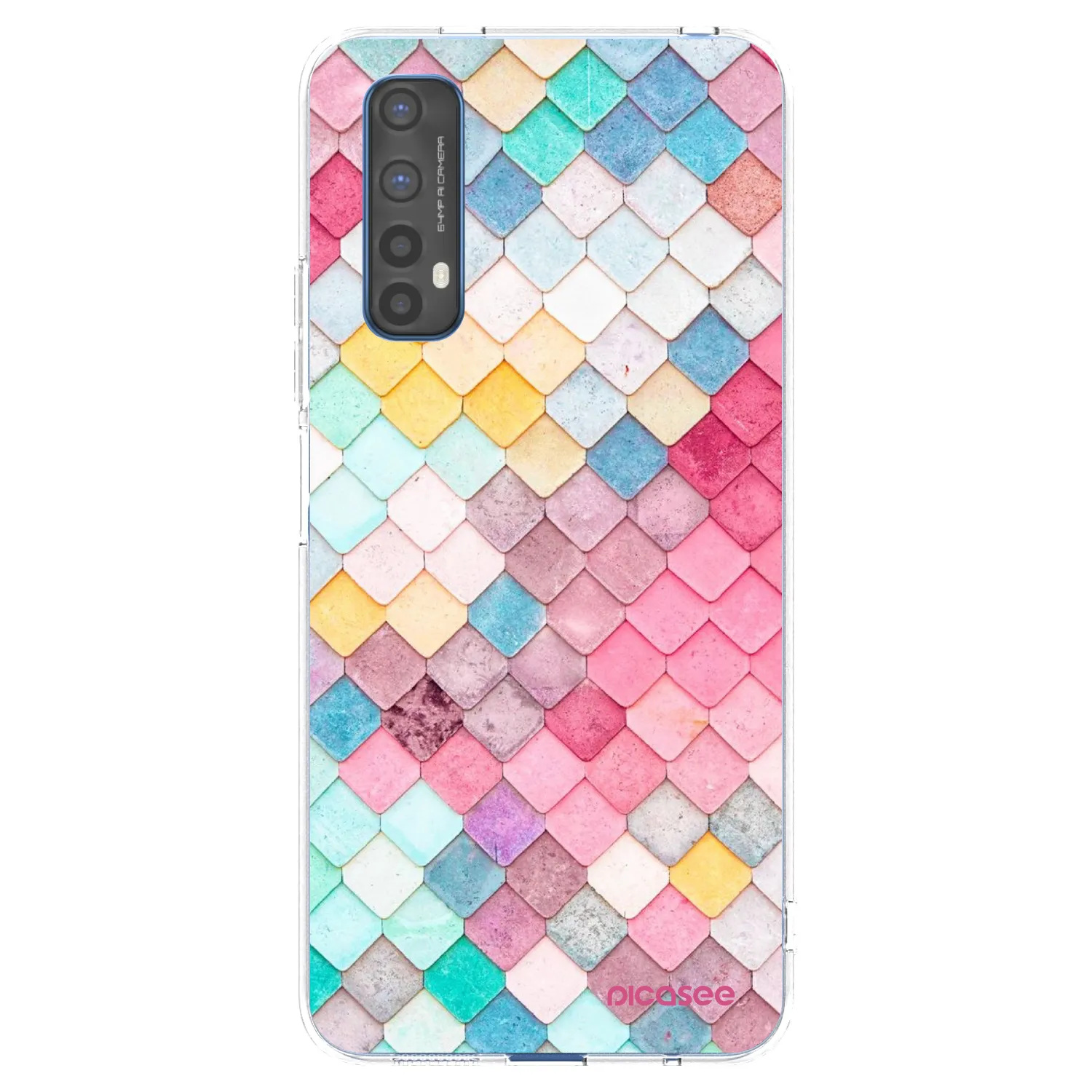 Picasee átlátszó szilikon tok az alábbi mobiltelefonokra Realme 7 - Colorful roof