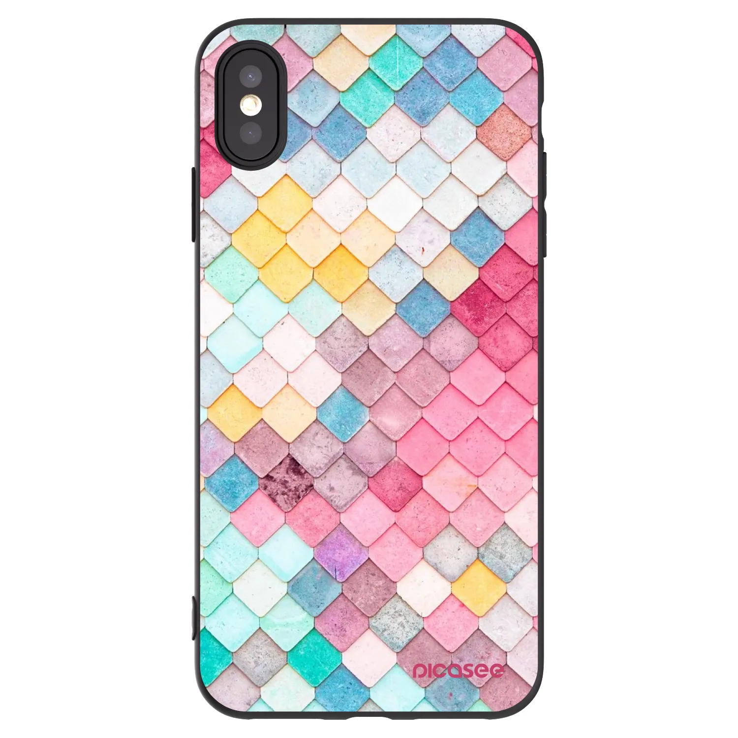 Picasee fekete szilikon tok az alábbi mobiltelefonokra Apple iPhone XS Max - Colorful roof