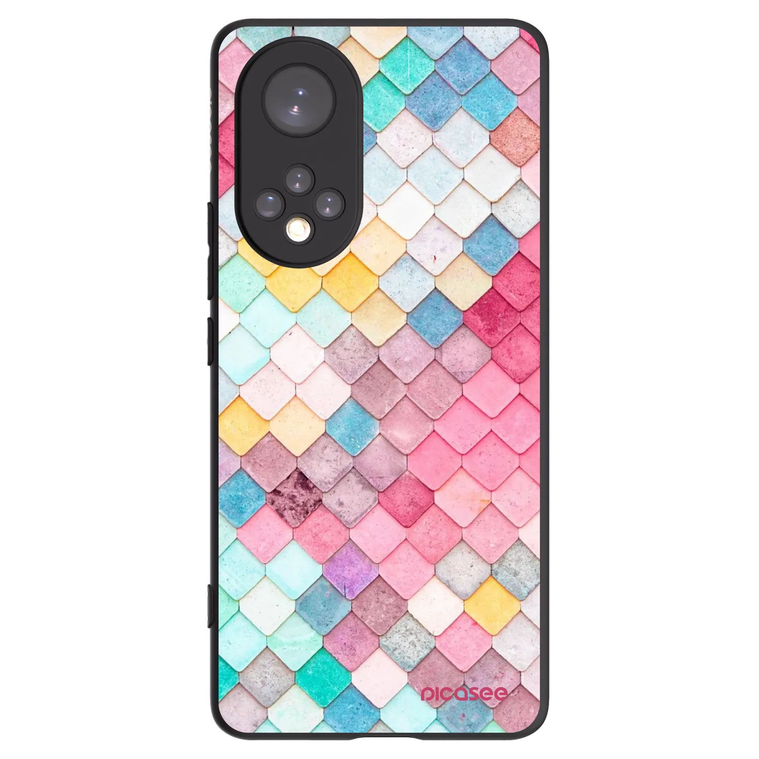 Picasee fekete szilikon tok az alábbi mobiltelefonokra Huawei Nova 9 - Colorful roof