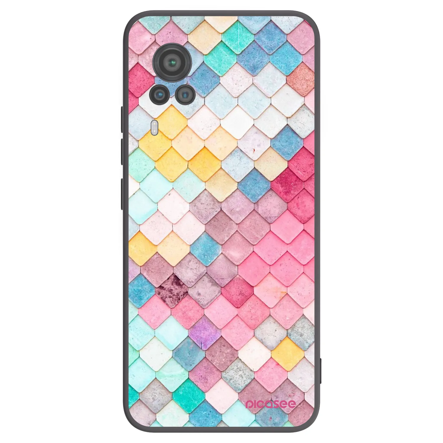 Picasee fekete szilikon tok az alábbi mobiltelefonokra Vivo X60 Pro 5G - Colorful roof